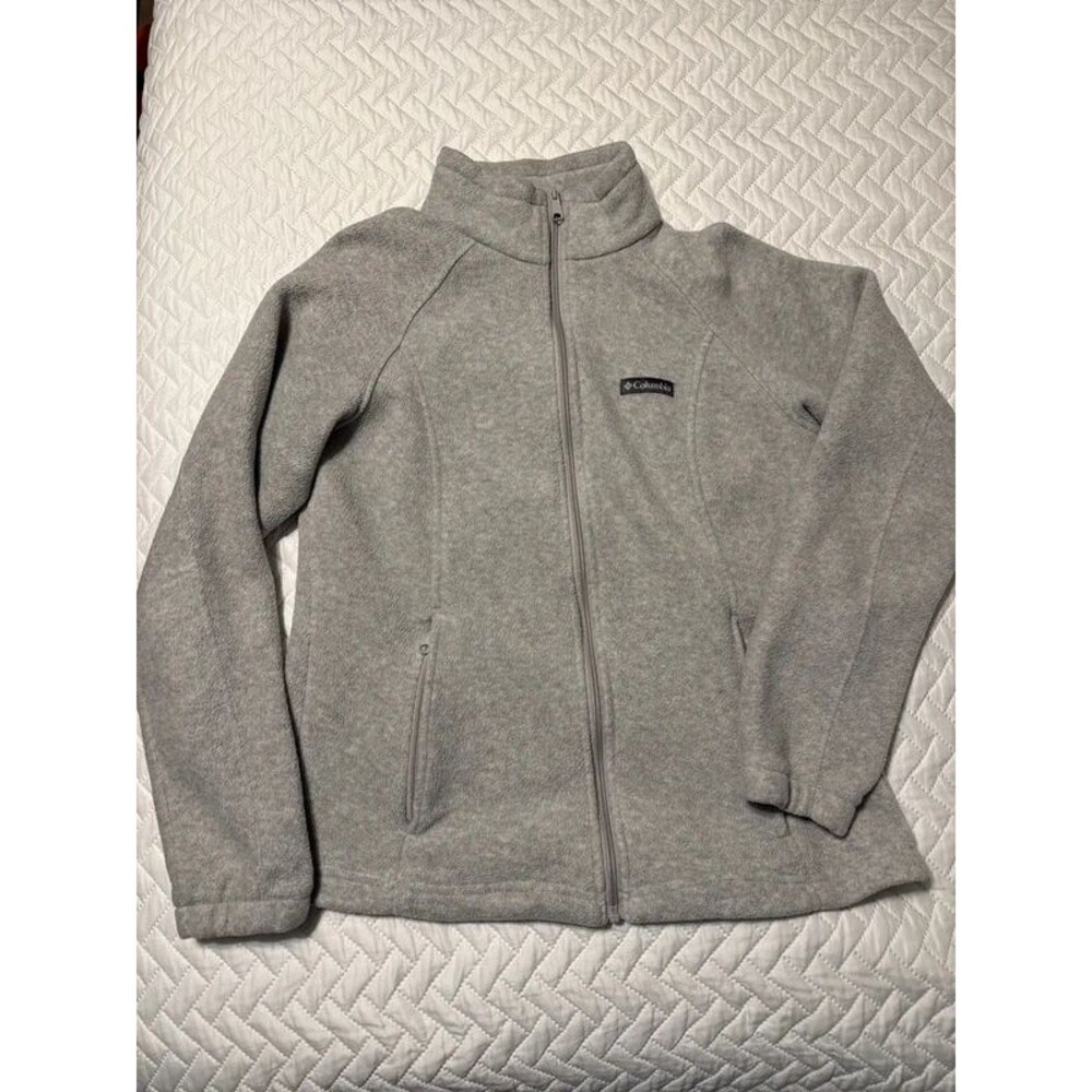 Columbia Gray fleece Zipper Sweater Jacket